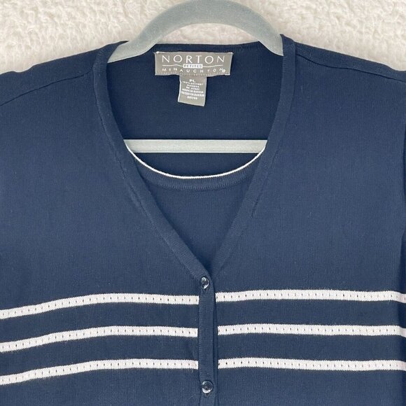 Norton McNaughton Petites Black Striped Sweater Womens 3/4 Sleeve Size PL - Picture 5 of 16